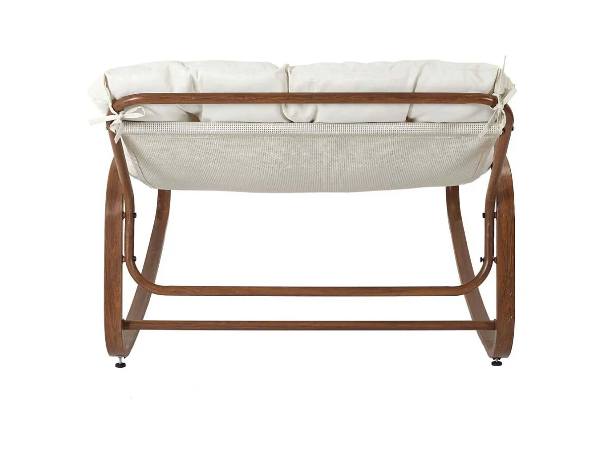 Fauteuil A Bascule Miami Imitation Bois Beige, Marron