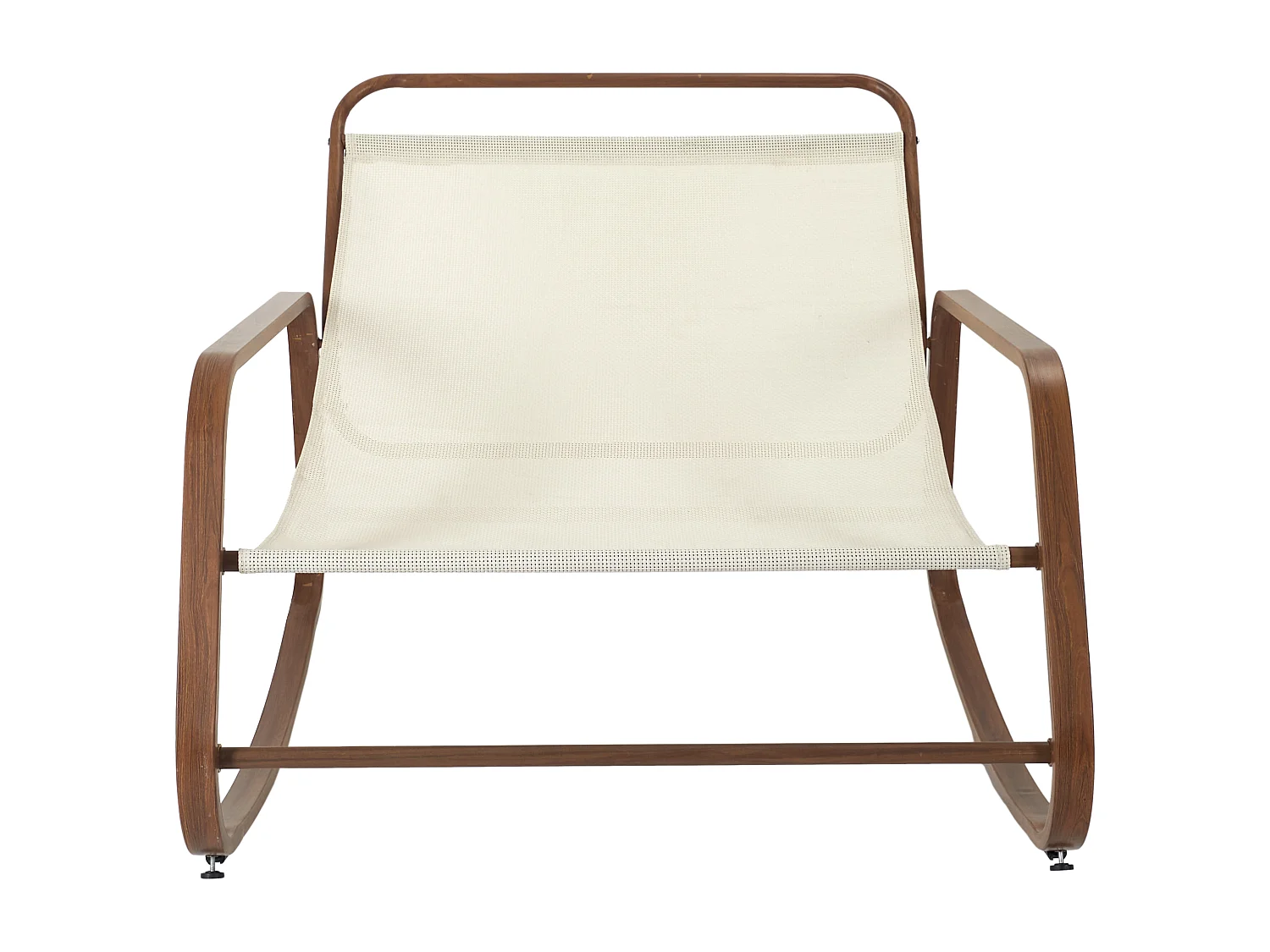 Fauteuil A Bascule Miami Imitation Bois Beige, Marron