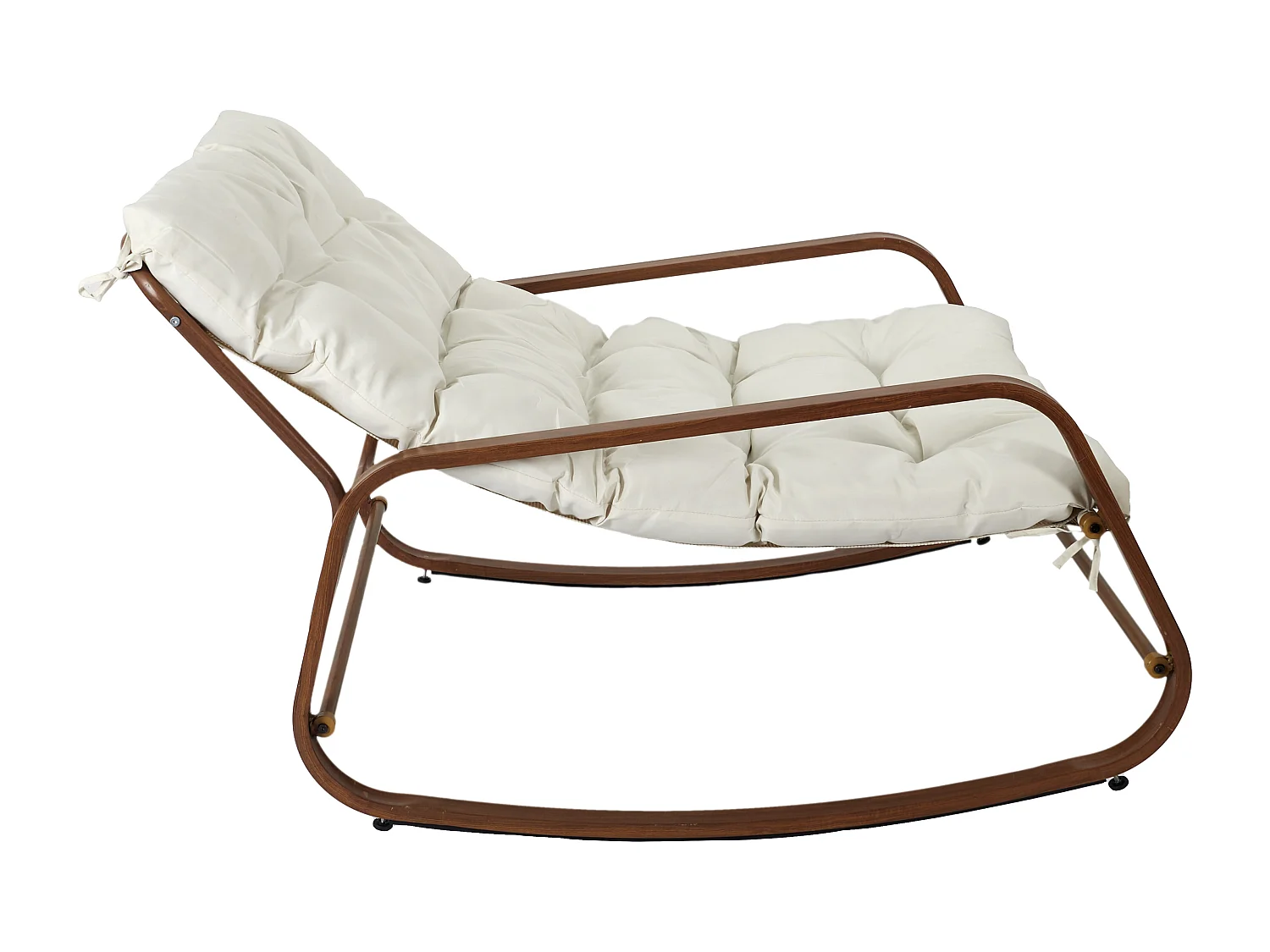 Fauteuil A Bascule Miami Imitation Bois Beige, Marron