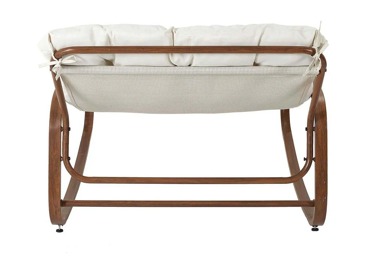 Fauteuil A Bascule Miami Imitation Bois Beige, Marron