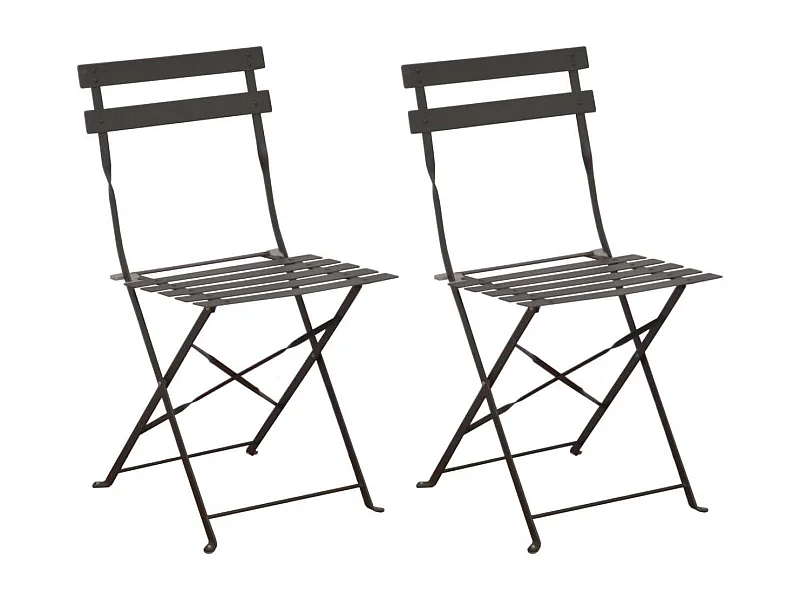 Chaises pliantes en acier Cuba (Lot de 2)