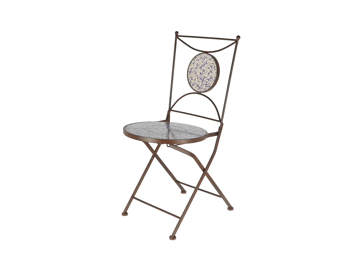 Chaise jardin fer forgé céramique Unitaire