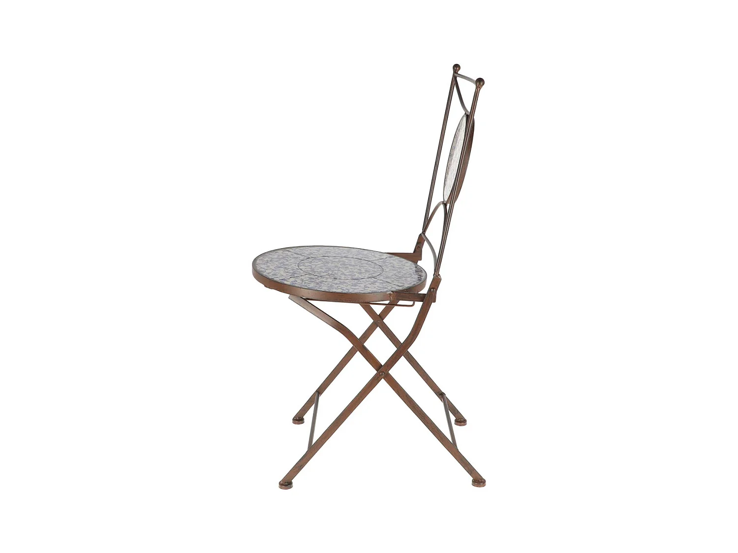 Chaise jardin fer forgé céramique Unitaire