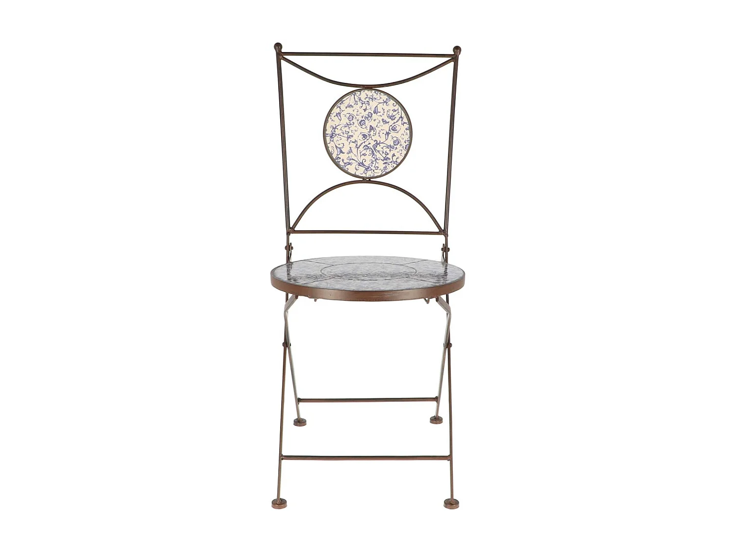 Chaise jardin fer forgé céramique Unitaire