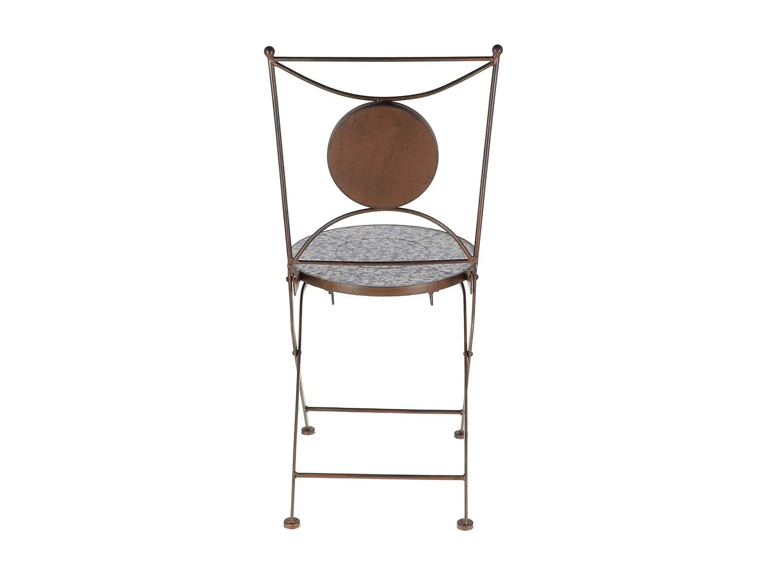 Chaise jardin fer forgé céramique Unitaire