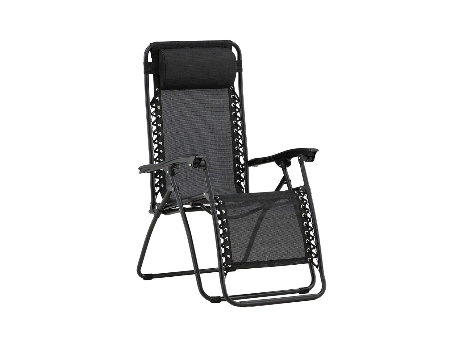 Chaise Longue en Métal "Baden" 112cm Noir