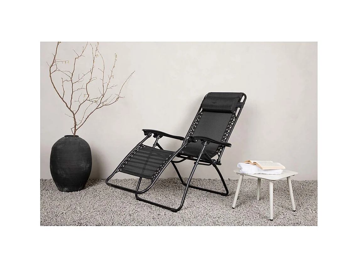 Chaise Longue en Métal "Baden" 112cm Noir