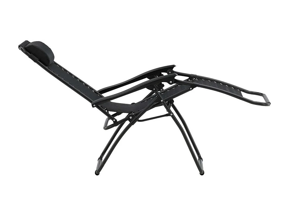 Chaise Longue en Métal "Baden" 112cm Noir