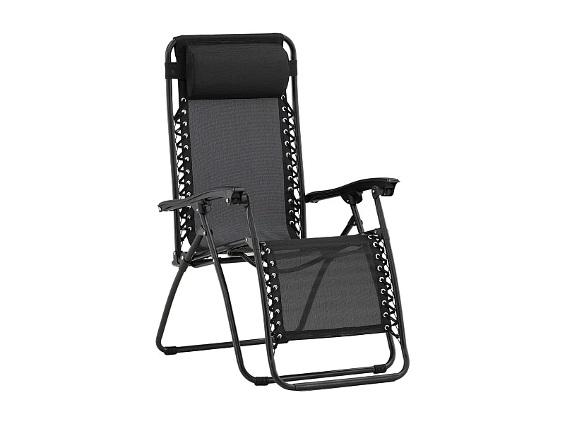 Chaise Longue en Métal "Baden" 112cm Noir