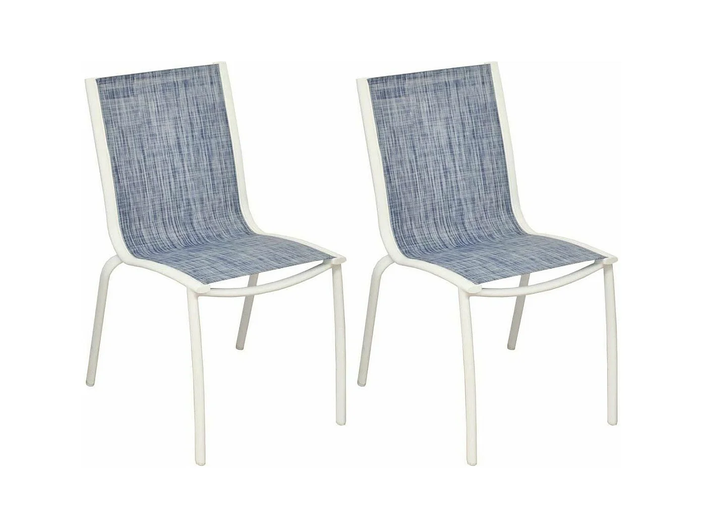 Chaise aluminium textilène Linea (Lot de 2) Jeans