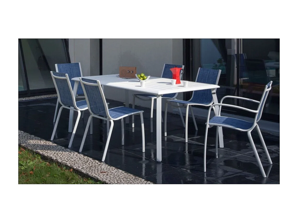 Chaise aluminium textilène Linea (Lot de 2)