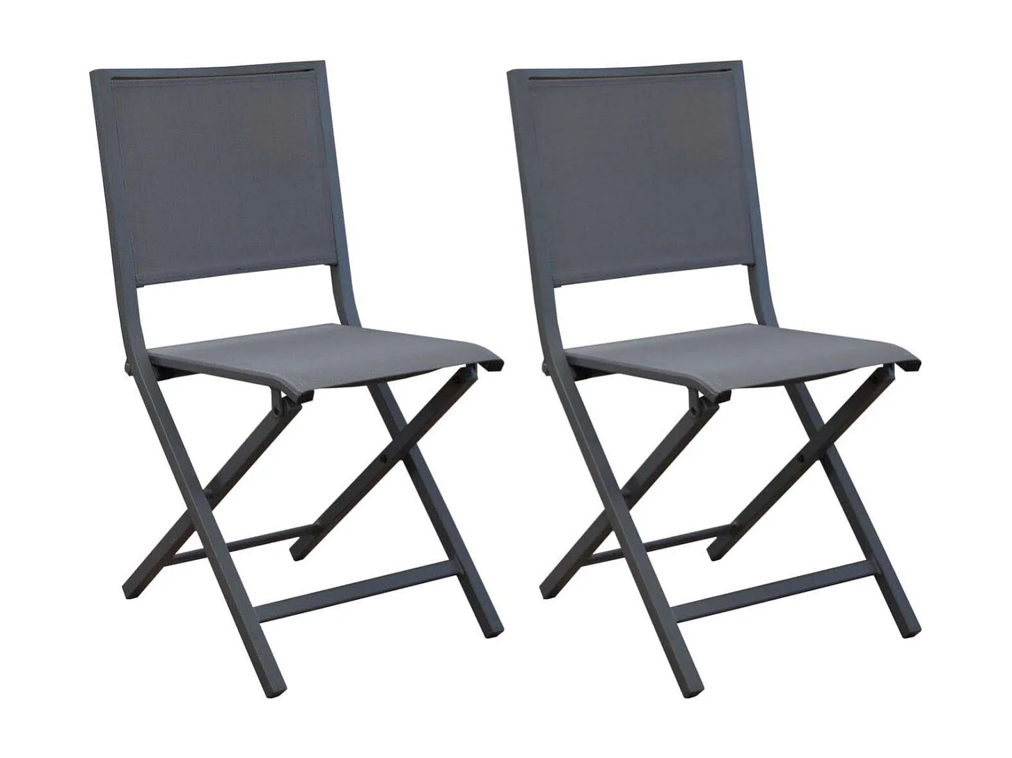Chaise pliante en aluminium Ida (Lot de 2)