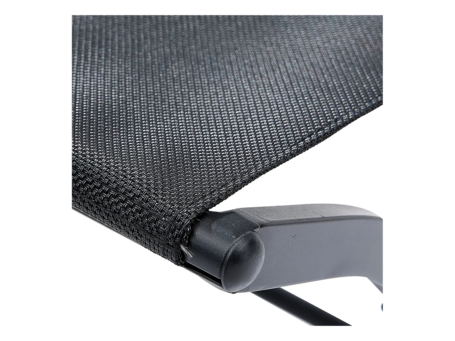 Chaises pliantes Modulo aluminium noire et assise textilène noir