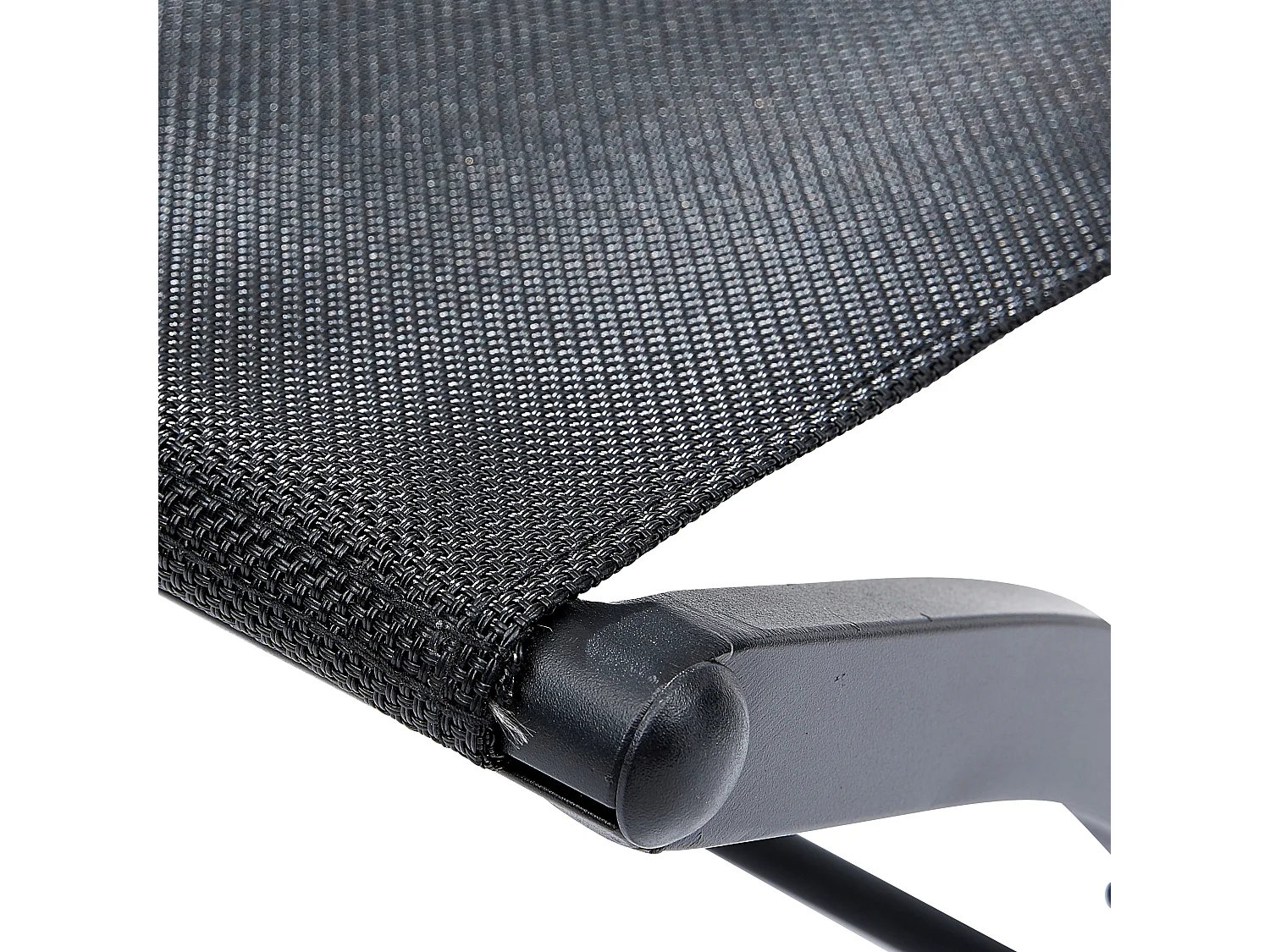 Chaises pliantes Modulo aluminium noire et assise textilène noir