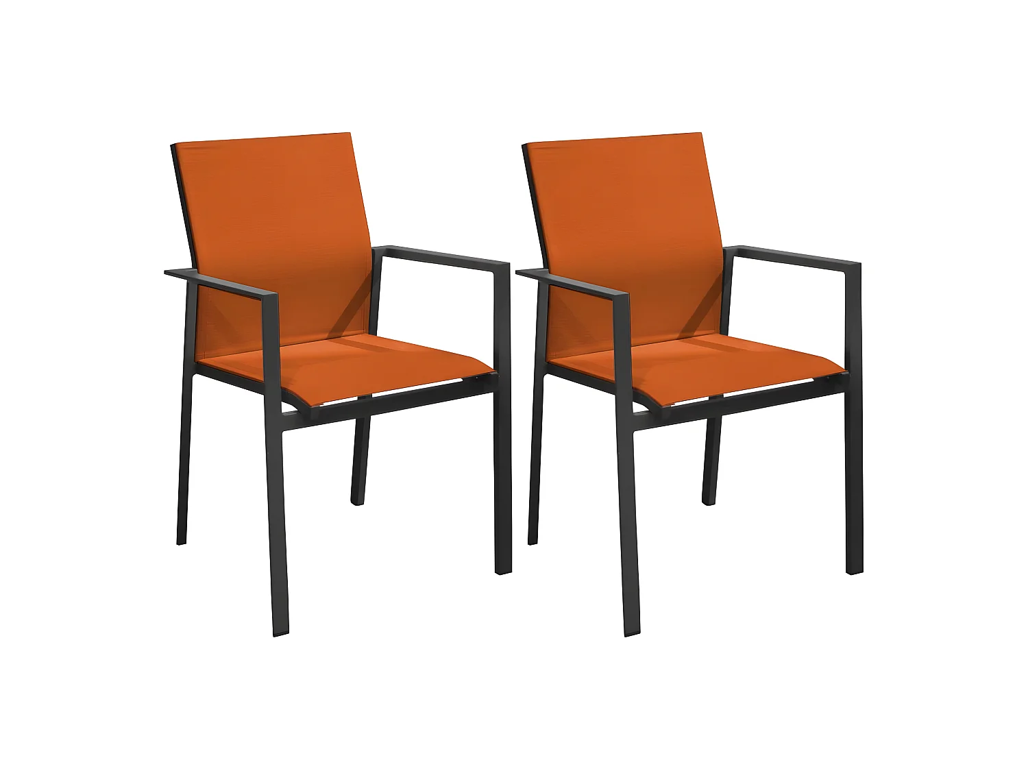 Fauteuils de jardin empilables Delia (Lot de 2)