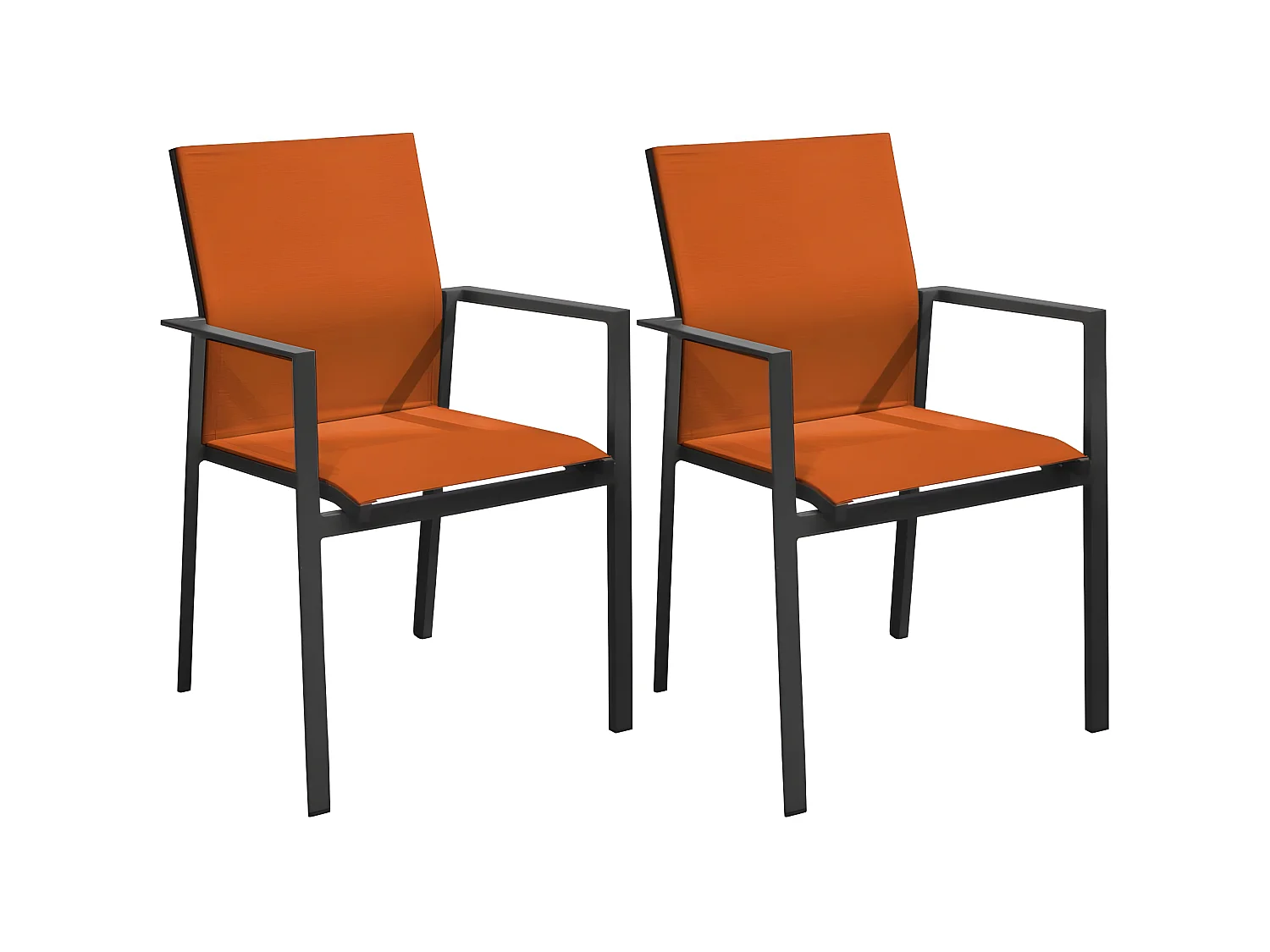 Fauteuils de jardin empilables Delia (Lot de 2)