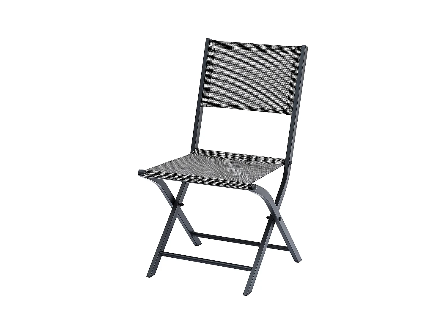 Chaises pliantes Modulo en aluminum et textilène grise