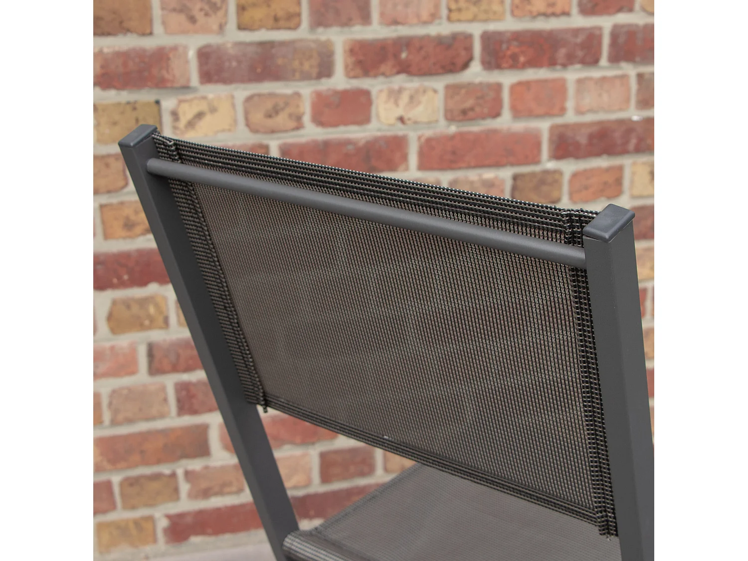 Chaises pliantes Modulo en aluminum et textilène grise