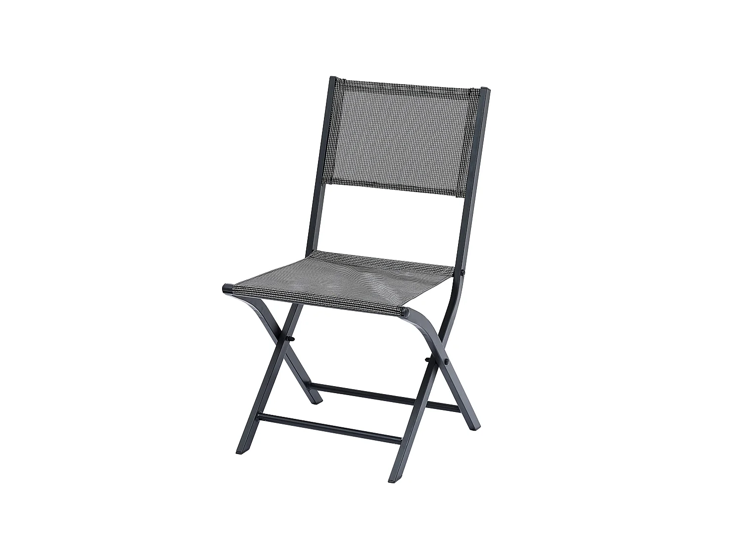 Lot de 2 chaises pliantes Modulo en aluminum et textilène grise