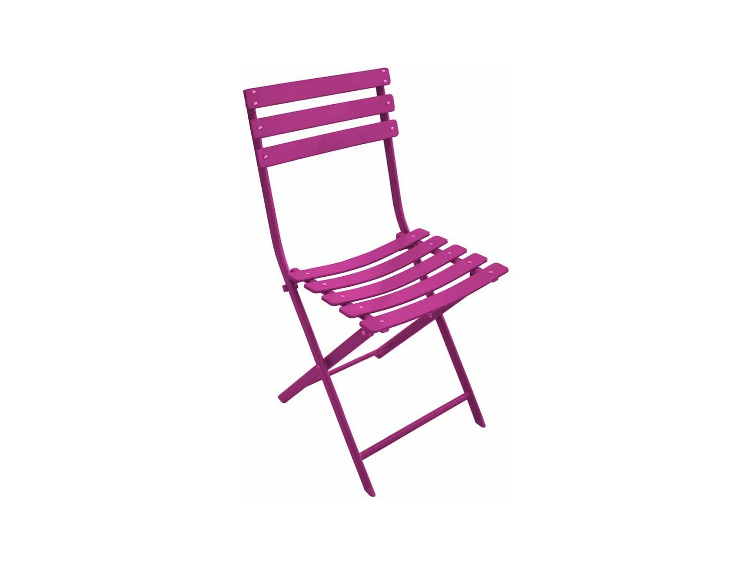 Chaise pliante en acier Nonza (Lot de 2) Framboise