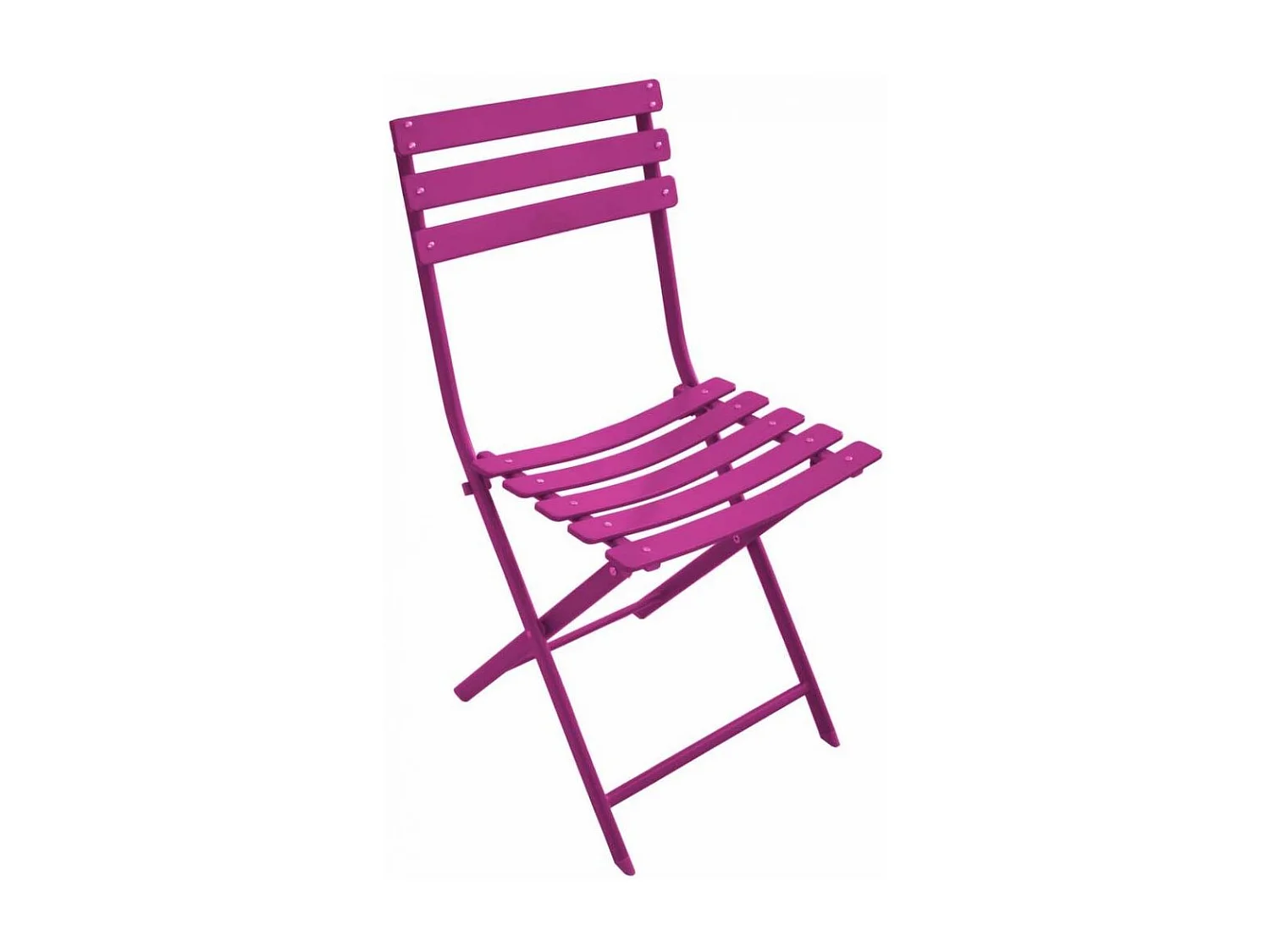 Chaise pliante en acier Nonza (Lot de 2) Framboise