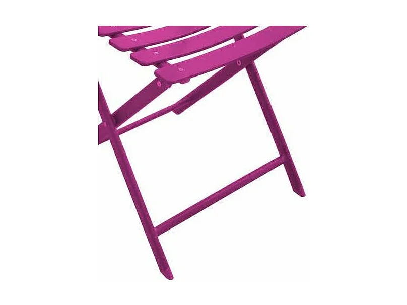 Chaise pliante en acier Nonza (Lot de 2) Framboise