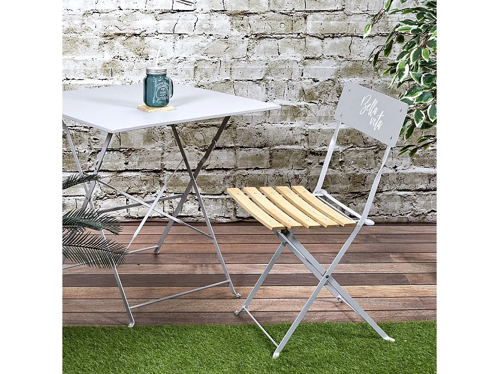 Chaise Pliante Bella Vita Taupe - Lot De 2 Gris