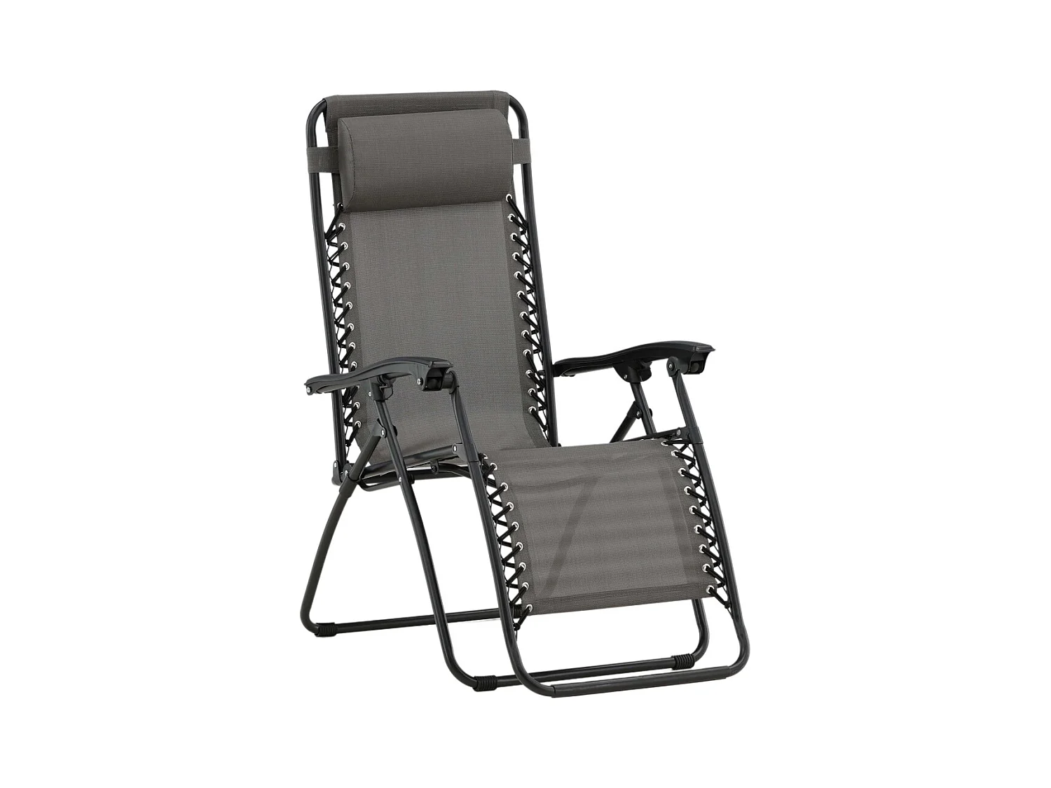 Chaise Longue en Métal "Baden" 112cm Gris