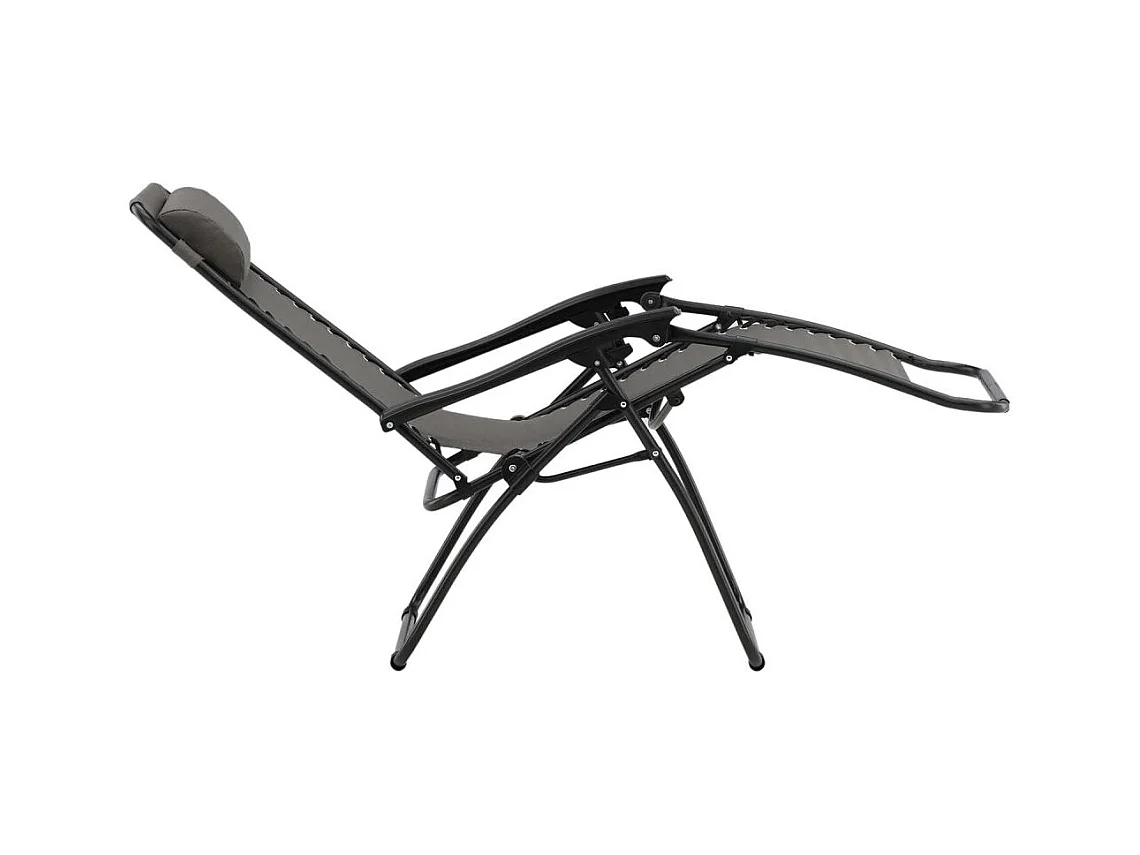 Chaise Longue en Métal "Baden" 112cm Gris