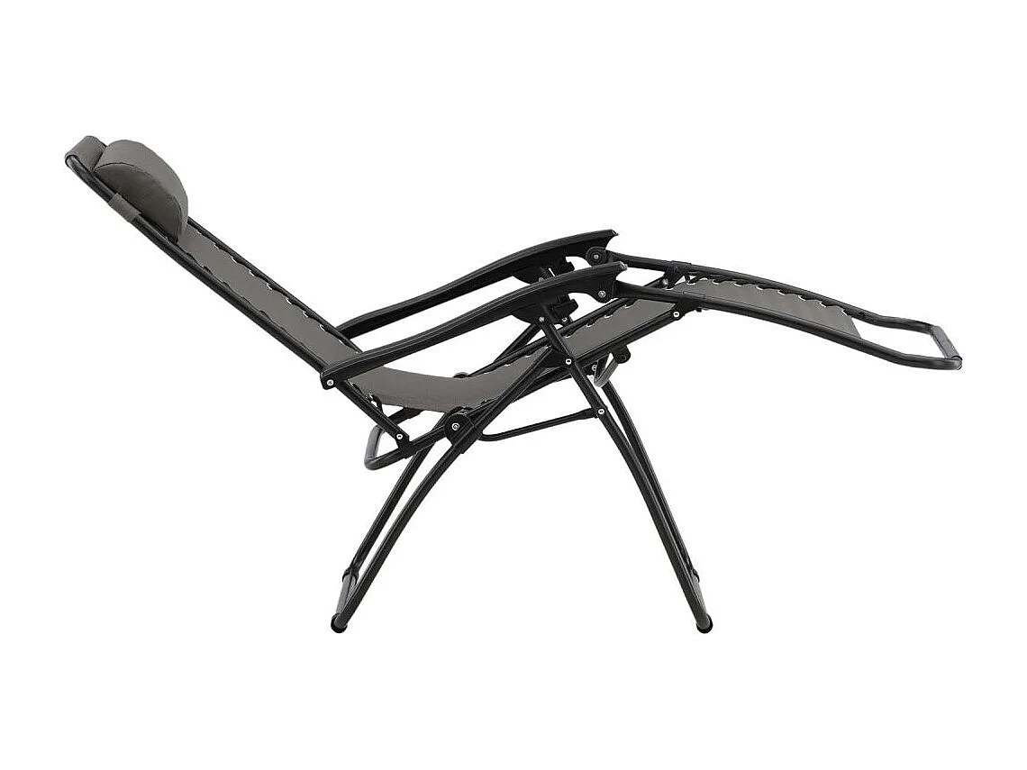 Chaise Longue en Métal "Baden" 112cm Gris