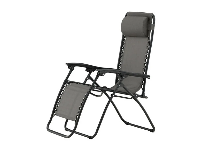 Chaise Longue en Métal "Baden" 112cm Gris