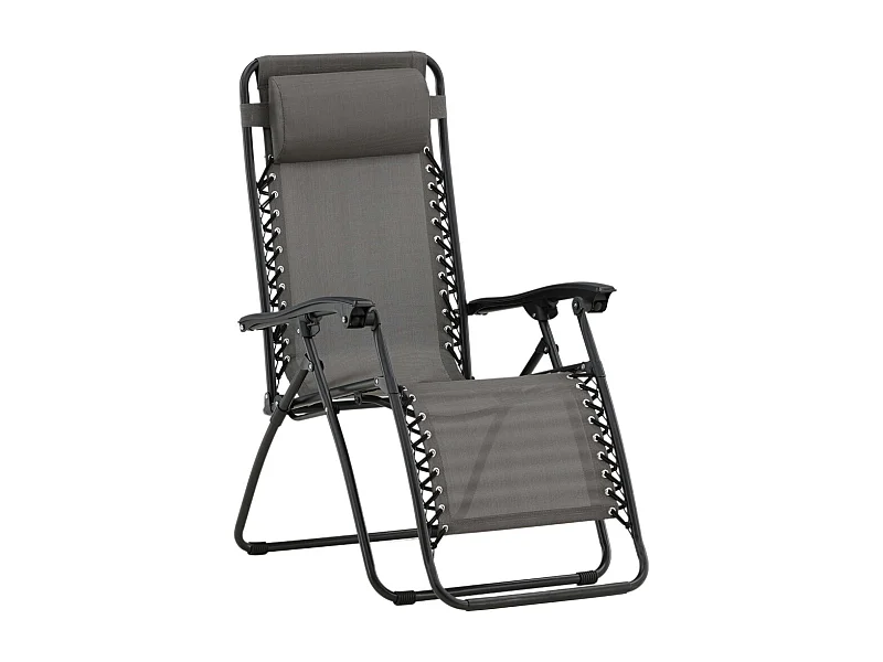 Chaise Longue en Métal "Baden" 112cm Gris