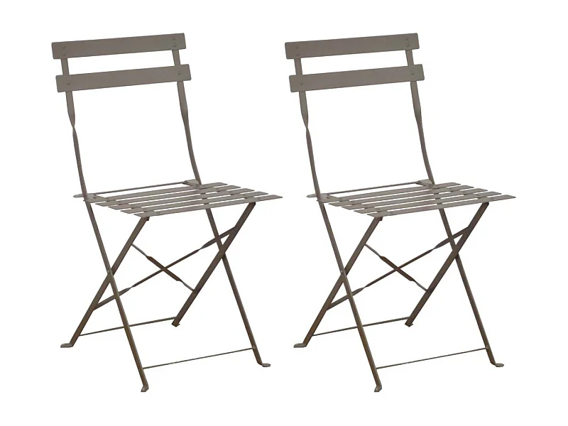 Chaises pliantes en acier Cuba (Lot de 2)