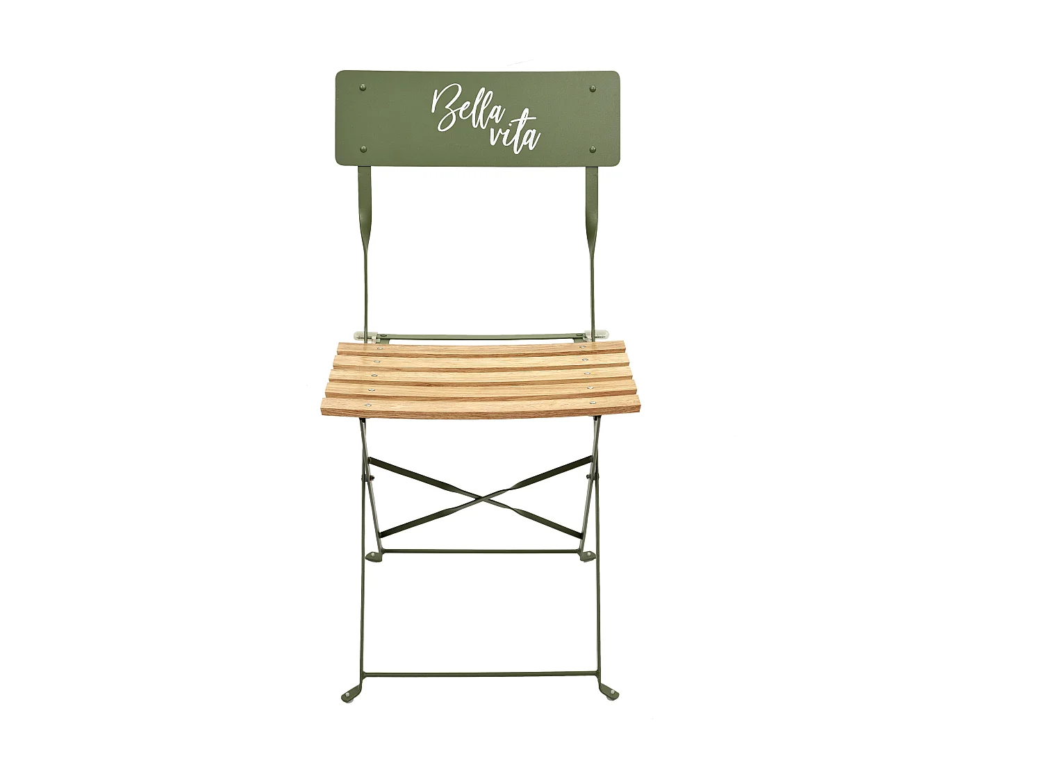 Chaise Pliante Bella Vita Vert Kaki - Lot De 2 Vert, Marron