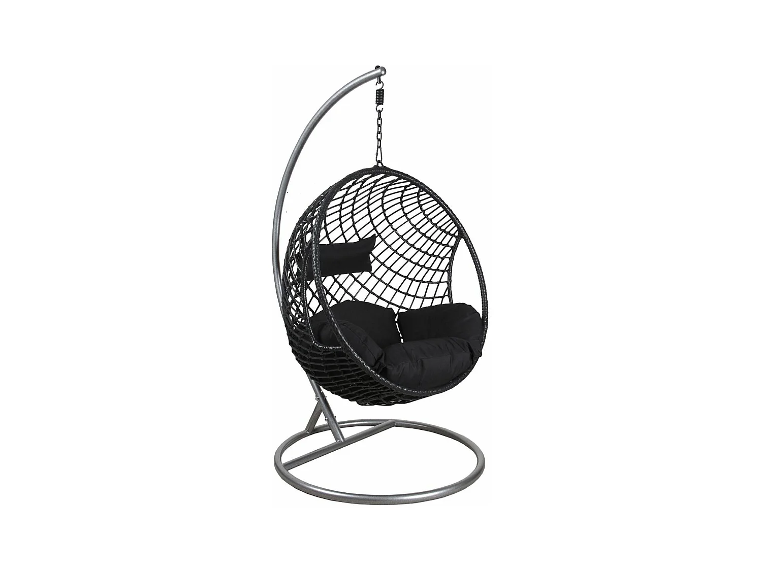 Fauteuil oeuf suspendu en polyrésine et acier