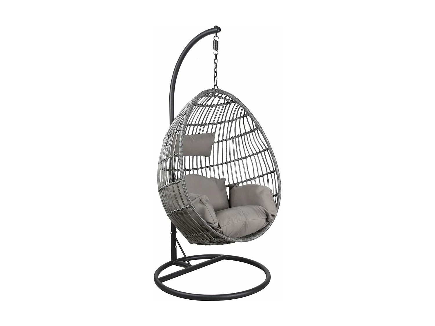 Fauteuil oeuf réglable en polyrésine et acier