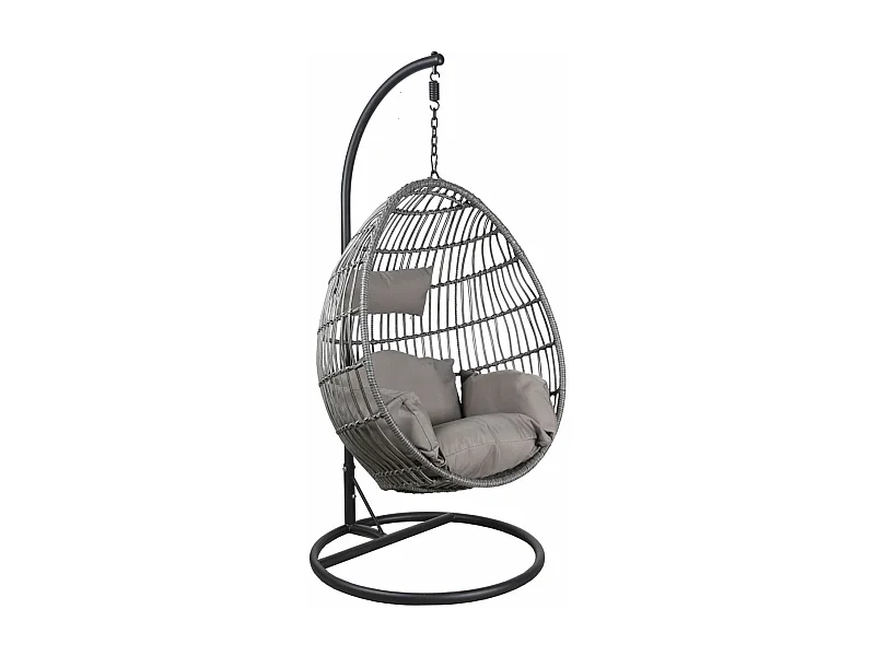 Fauteuil oeuf réglable en polyrésine et acier