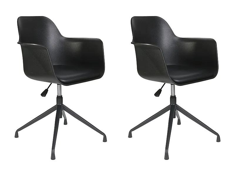 Fauteuil Pivotant Chicago Noir - Lot De 2 Noir