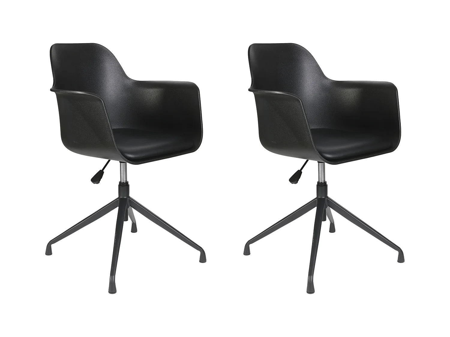 Fauteuil Pivotant Chicago Noir - Lot De 2 Noir