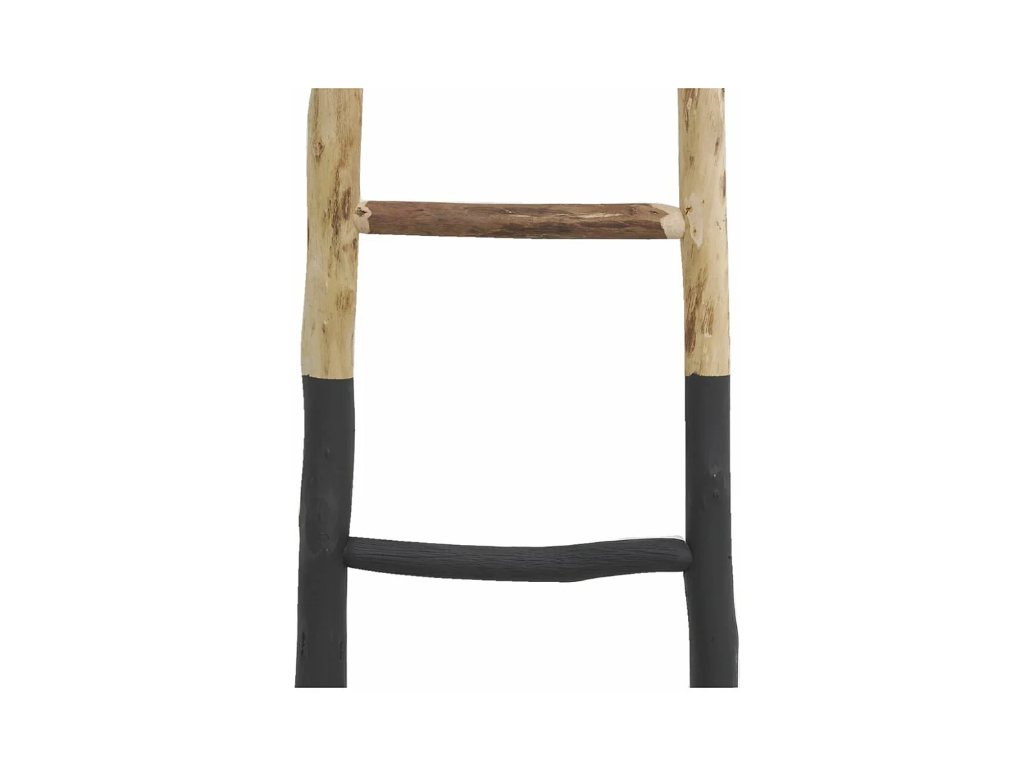 Echelle en bois naturel et noir