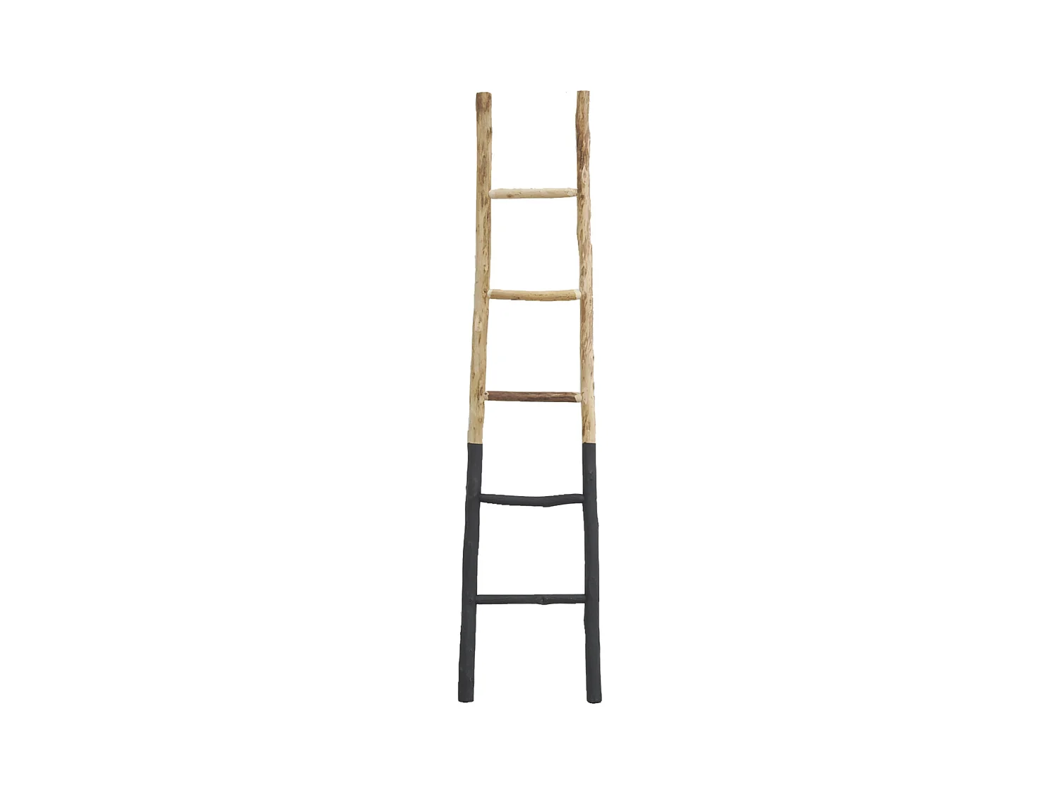 Echelle en bois naturel et noir