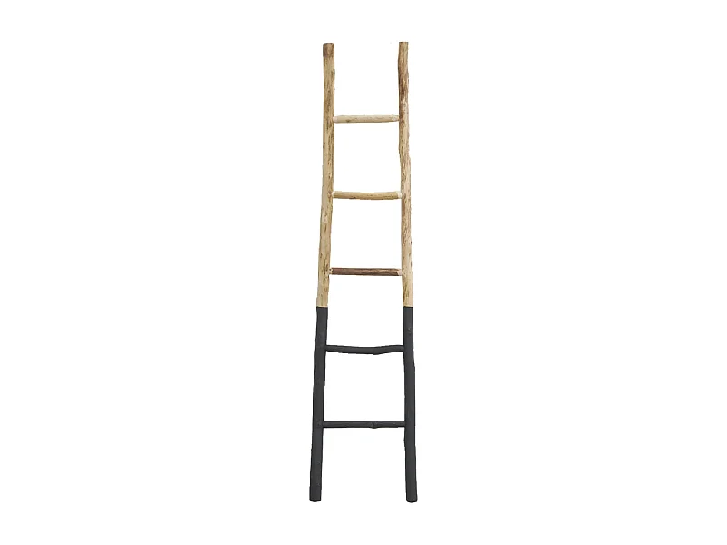 Echelle en bois naturel et noir