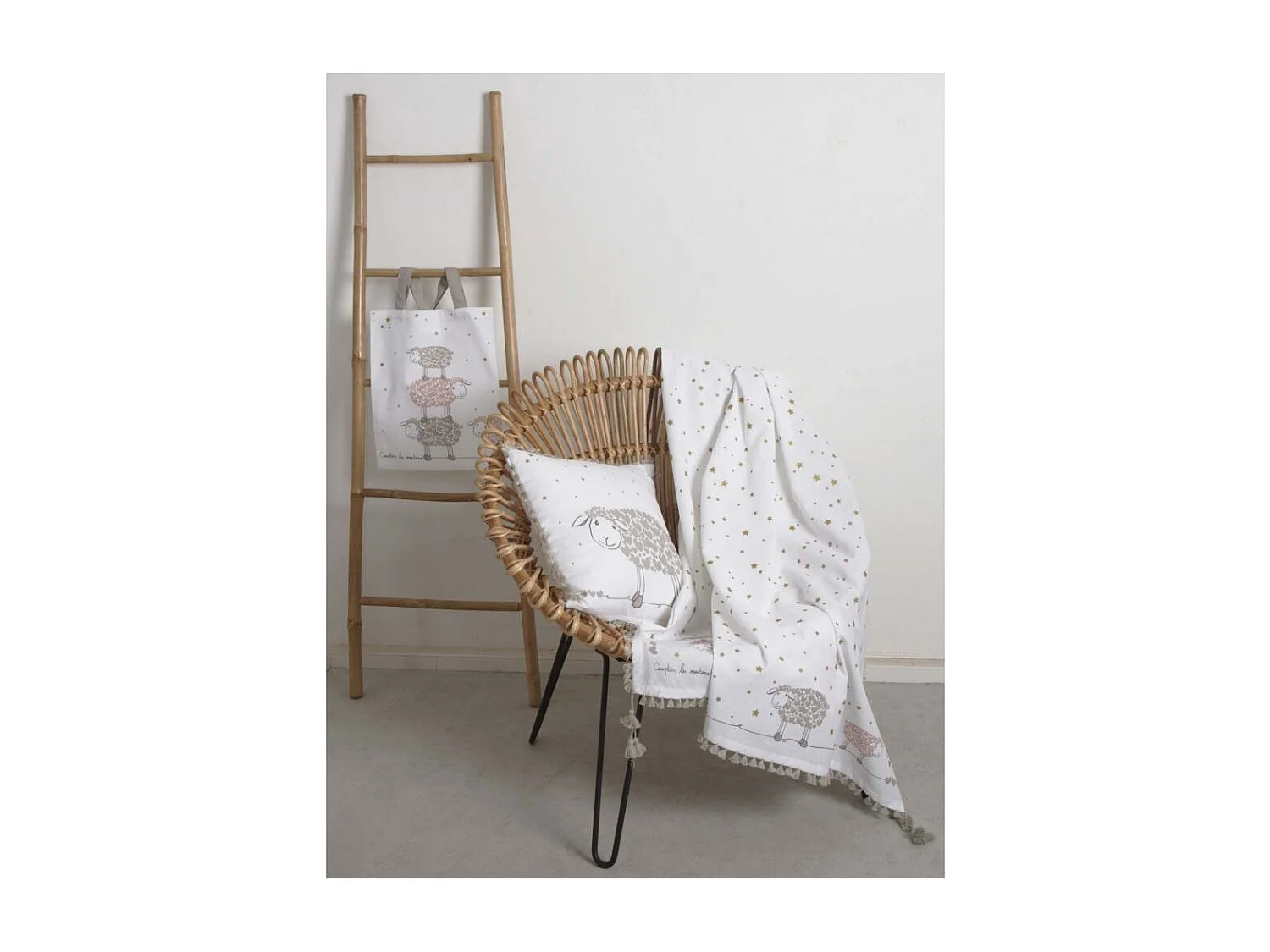 Echelle porte serviettes en bambou