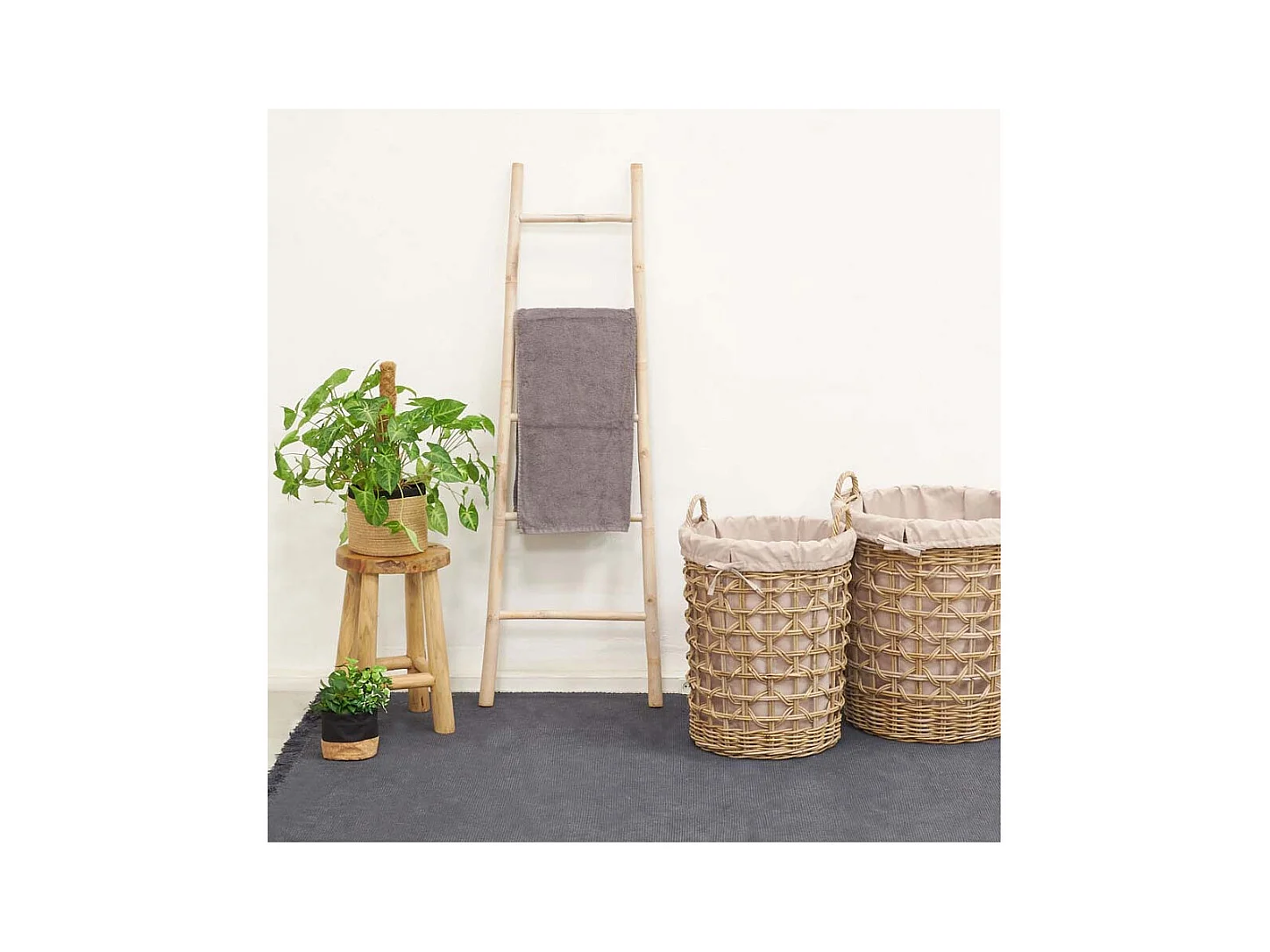 Échelle porte serviette en bambou