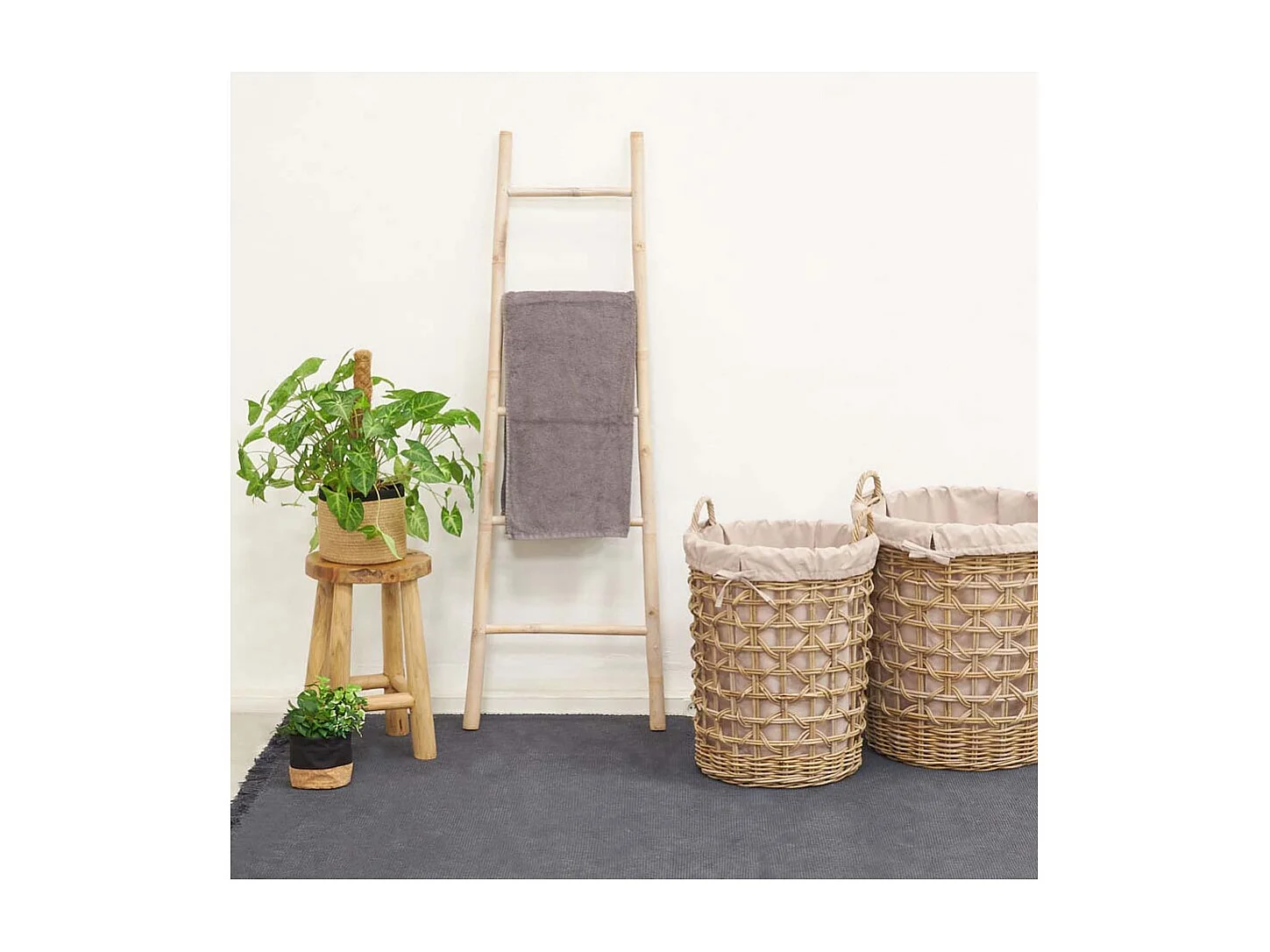Échelle porte serviette en bambou