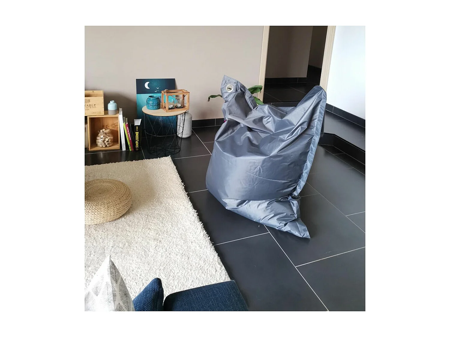 Grand coussin uni Maxi Gris anthracite