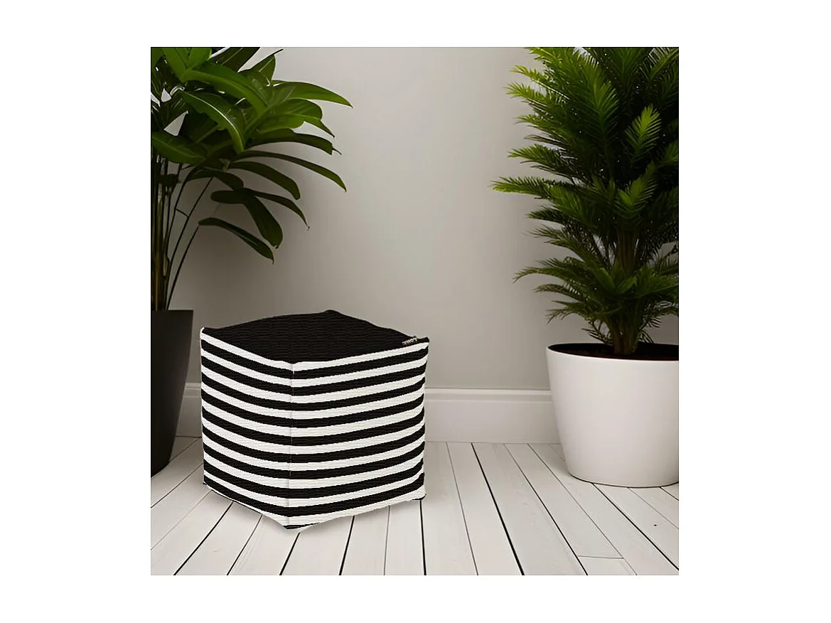 Pouf de jardin en coton 40 x 40 cm Stripes