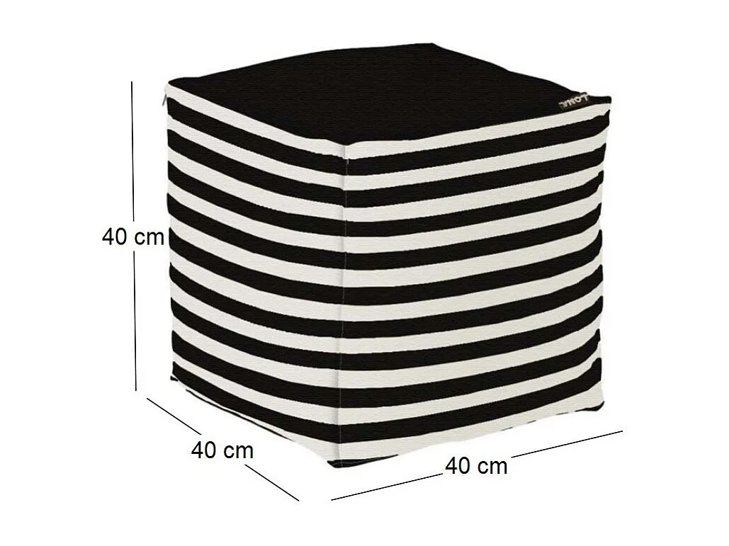 Pouf de jardin en coton 40 x 40 cm Stripes