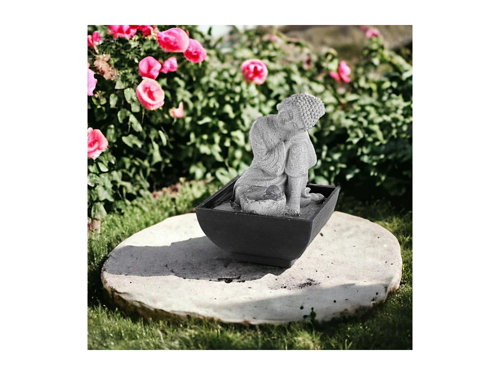 Fontaine intérieure en polyrésine Bouddha assis