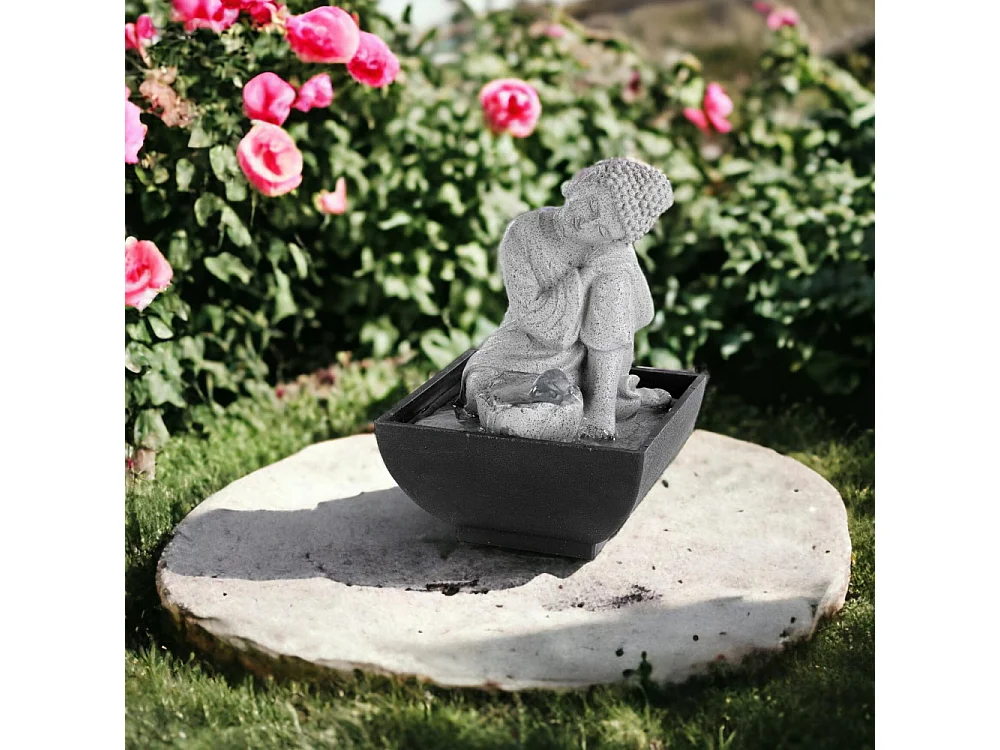 Fontaine intérieure en polyrésine Bouddha assis